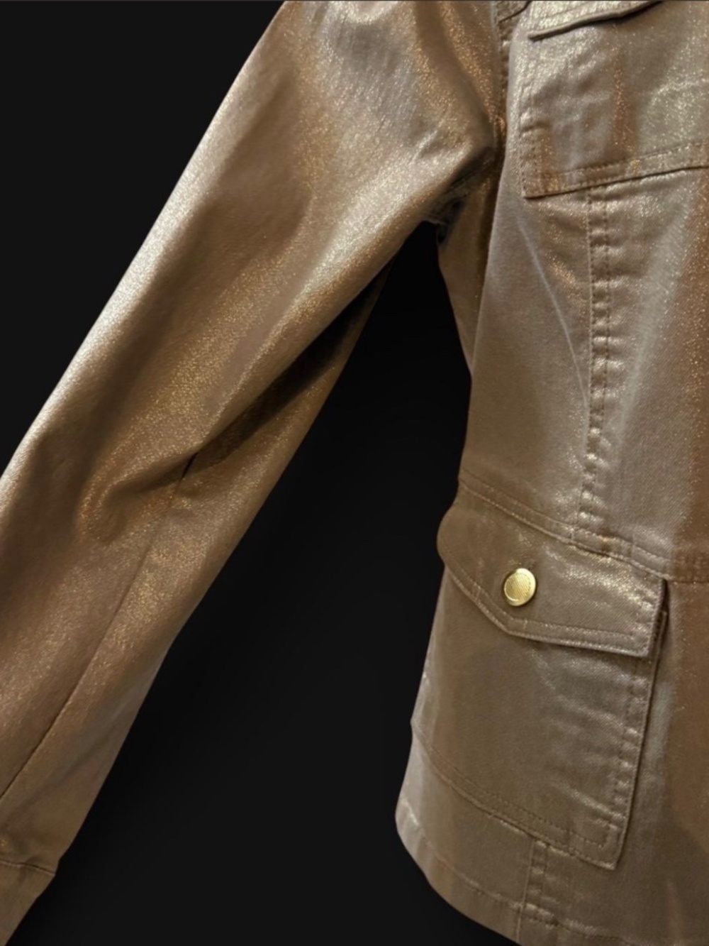 Chico's Platinum Denim Jacket (1 - S/M) - Picture 4 of 9